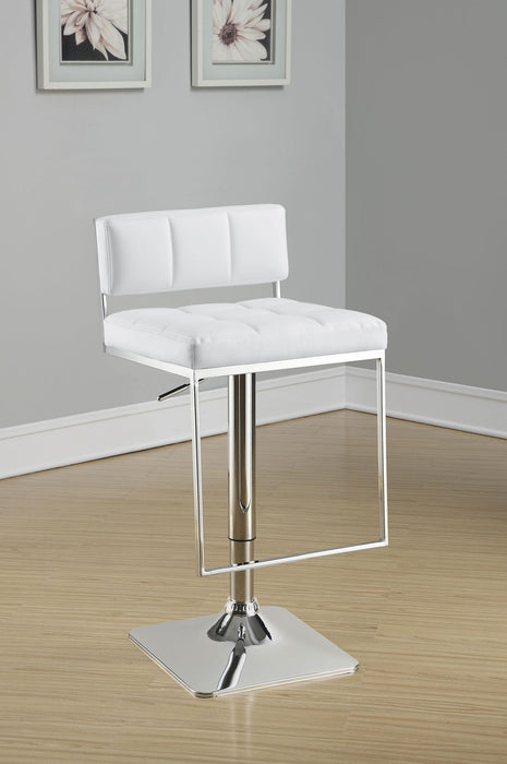 Alameda Adjustable Bar Stool White and Chrome - U&U Home Budget Furniture (Carteret, NJ)