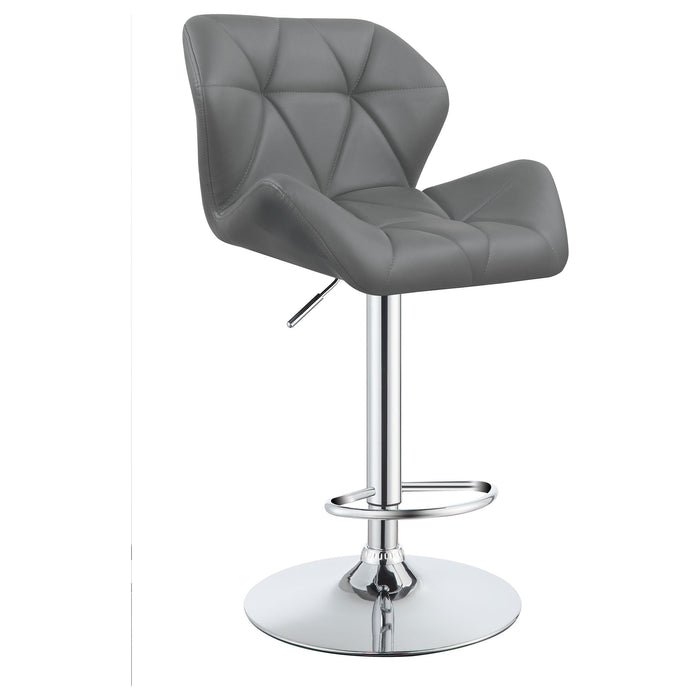 Berrington Adjustable Bar Stools Chrome and Grey (Set of 2) - U&U Home Budget Furniture (Carteret, NJ)