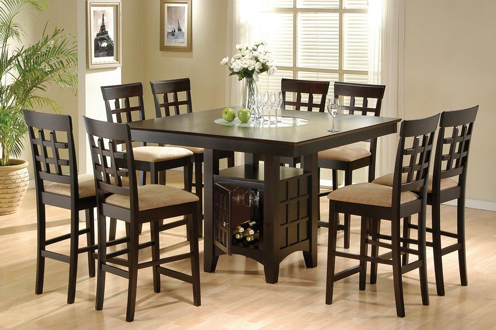 Gabriel 7-piece Square Counter Height Dining Set Cappuccino - U&U Home Budget Furniture (Carteret, NJ)