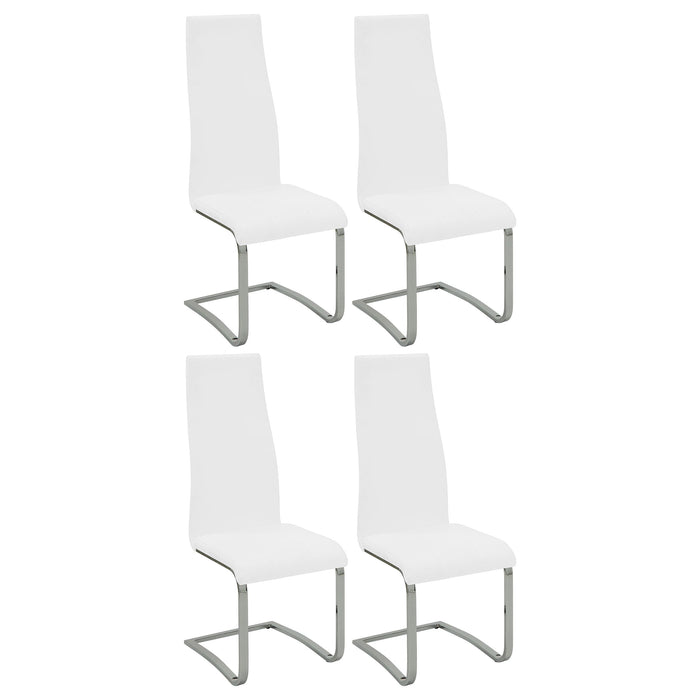 Montclair High Back Dining Chairs Black and Chrome (Set of 4) - U&U Home Budget Furniture (Carteret, NJ)