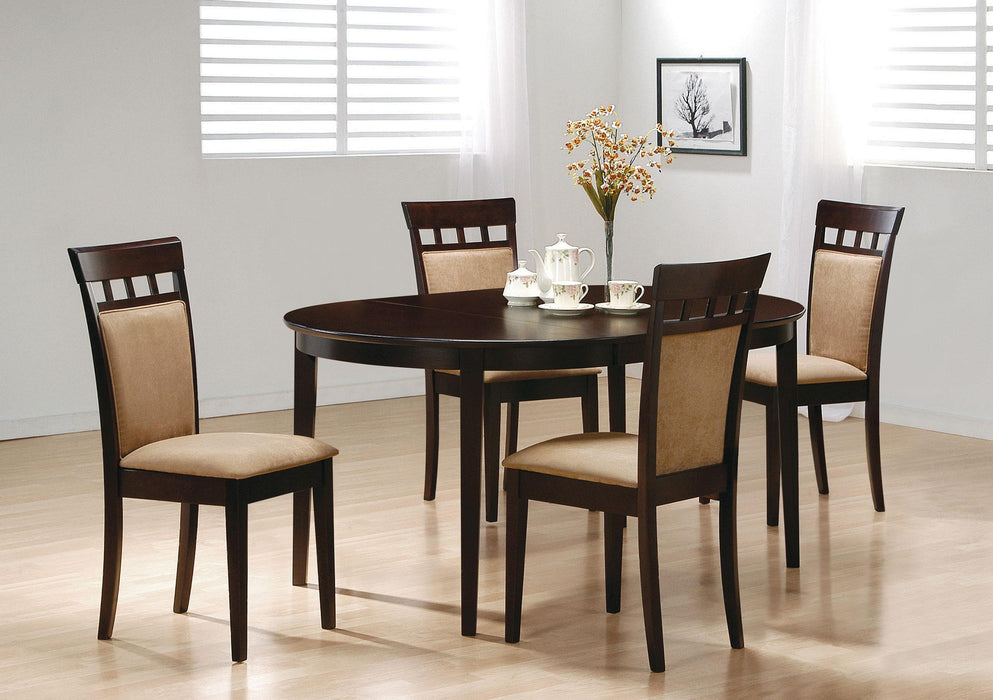 Gabriel 5-piece Extension Leaf Dining Table Set Cappuccino - U&U Home Budget Furniture (Carteret, NJ)