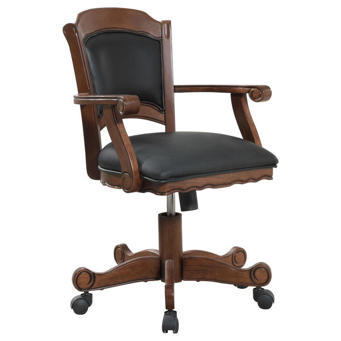 Turk Game Chair with Casters Black and Tobacco - U&U Home Budget Furniture (Carteret, NJ)