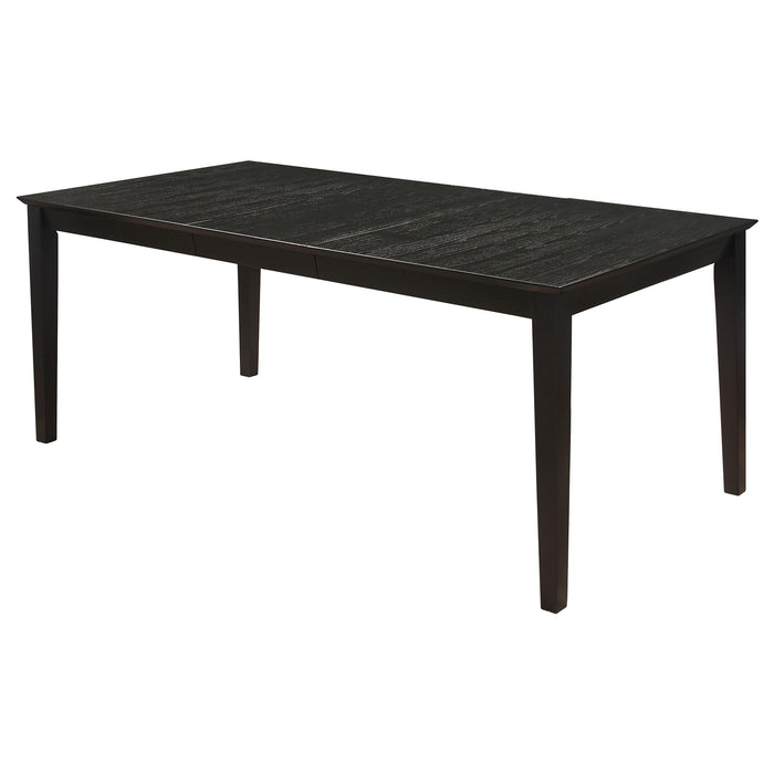 Louise Rectangular Dining Table with Extension Leaf Black - U&U Home Budget Furniture (Carteret, NJ)