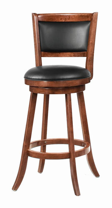 Broxton Upholstered Swivel Bar Stools Chestnut and Black (Set of 2) - U&U Home Budget Furniture (Carteret, NJ)