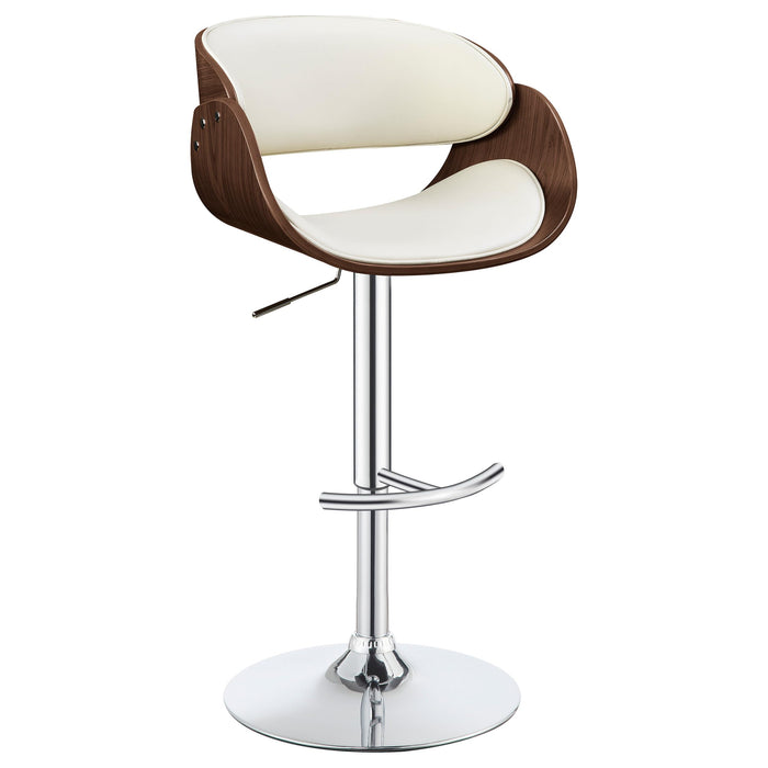 Dana Adjustable Bar Stool Ecru and Chrome - U&U Home Budget Furniture (Carteret, NJ)