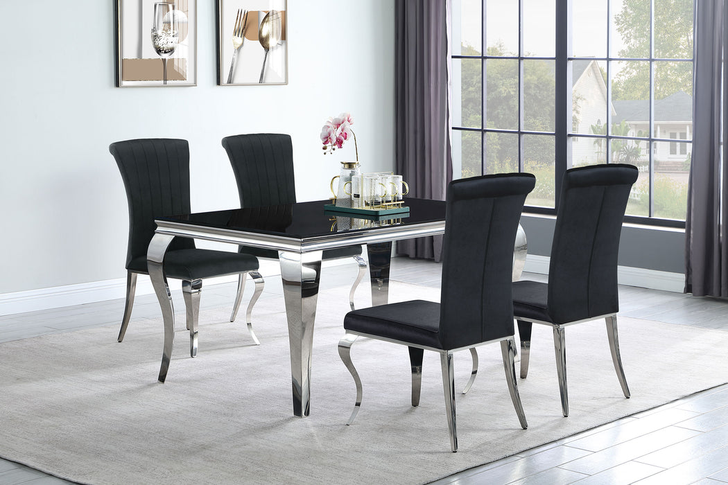 Carone 5 Pc Dining Sets Black - U&U Home Budget Furniture (Carteret, NJ)