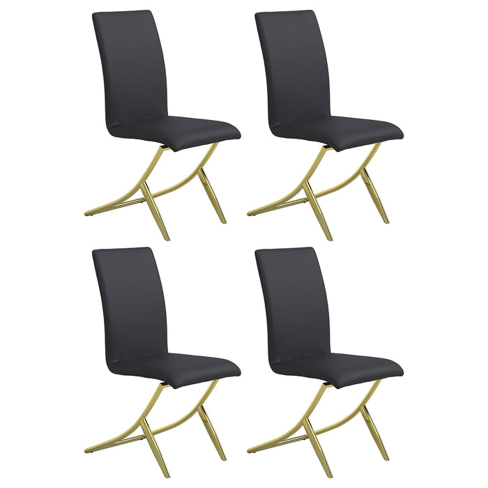 Carmelia Upholstered Side Chairs Black (Set of 4) - U&U Home Budget Furniture (Carteret, NJ)