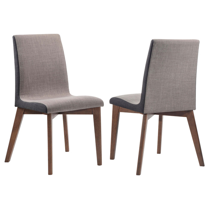 Redbridge Upholstered Side Chairs Grey and Natural Walnut (Set of 2) - U&U Home Budget Furniture (Carteret, NJ)