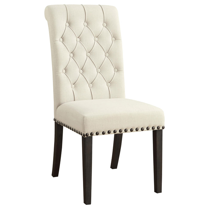 Alana Upholstered Side Chairs Beige and Smokey Black (Set of 2) - U&U Home Budget Furniture (Carteret, NJ)