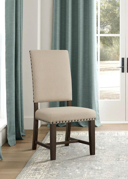 Twain Upholstered Side Chairs Beige (Set of 2) - U&U Home Budget Furniture (Carteret, NJ)