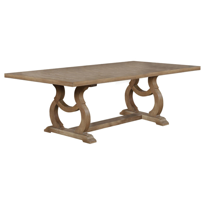 Brockway Trestle Dining Table Barley Brown - U&U Home Budget Furniture (Carteret, NJ)
