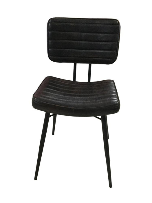 Partridge Padded Side Chairs Espresso and Black (Set of 2) - U&U Home Budget Furniture (Carteret, NJ)