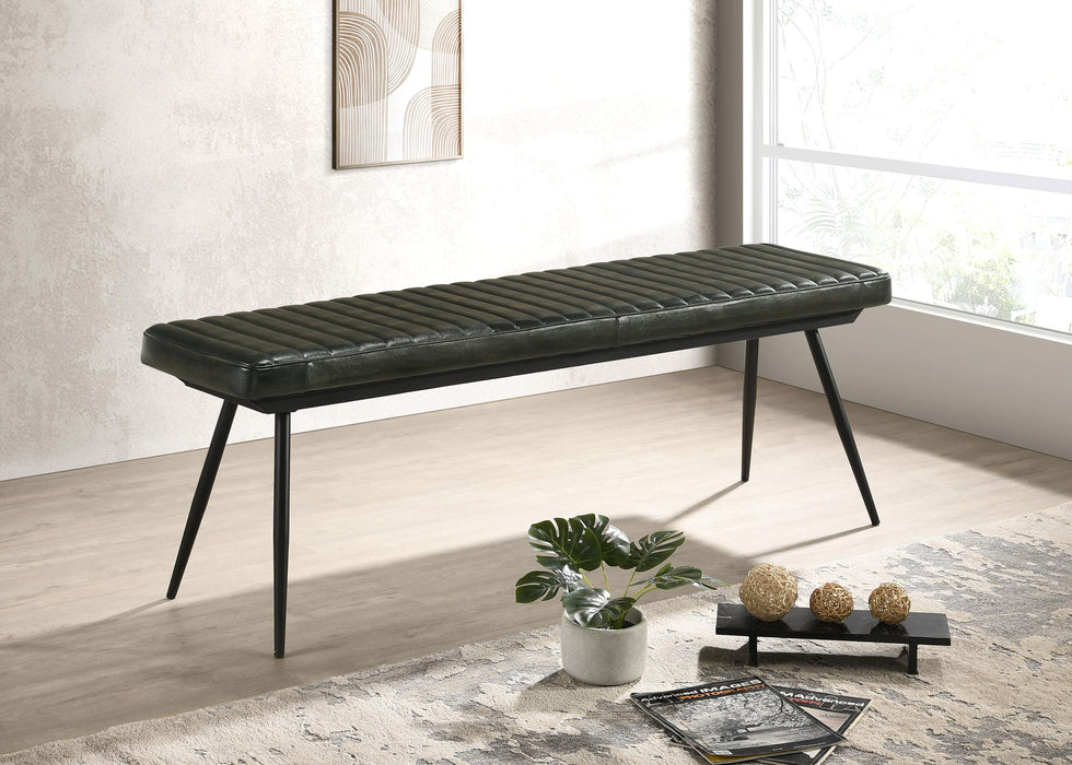 Partridge Cushion Bench Espresso and Black - U&U Home Budget Furniture (Carteret, NJ)
