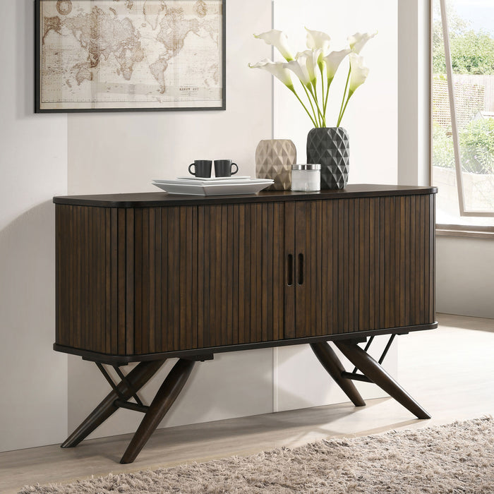 Wes 2-door Rectangular Server Dark Walnut - U&U Home Budget Furniture (Carteret, NJ)