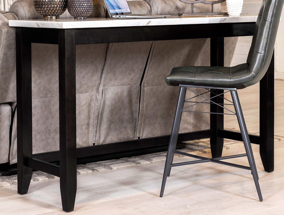 Toby Rectangular Marble Top Counter Height Table Espresso and White - U&U Home Budget Furniture (Carteret, NJ)