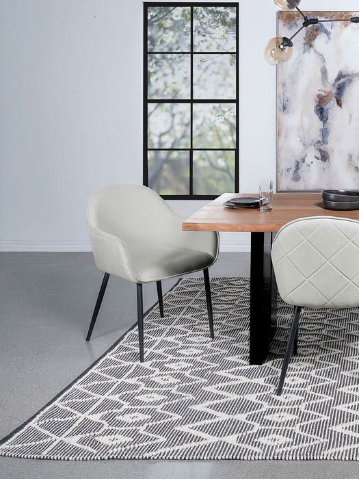 Emma Upholstered Dining Arm Chair (Set of 2) - U&U Home Budget Furniture (Carteret, NJ)