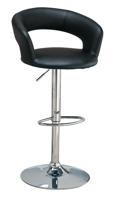 Barraza 29" Adjustable Height Bar Stool Black and Chrome - U&U Home Budget Furniture (Carteret, NJ)