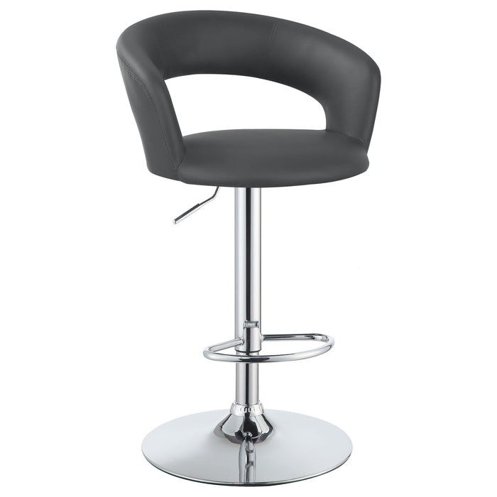 Barraza 29" Adjustable Height Bar Stool Grey and Chrome - U&U Home Budget Furniture (Carteret, NJ)