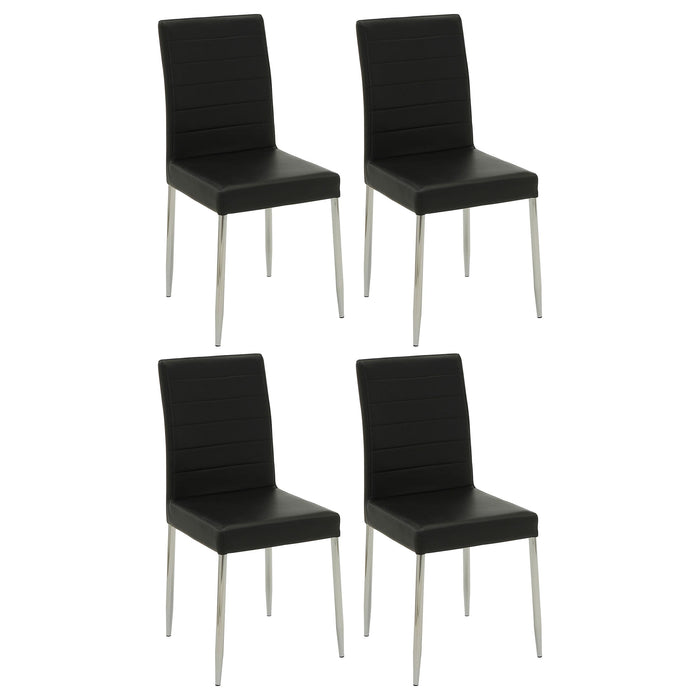 Maston Upholstered Dining Chairs Black (Set of 4) - U&U Home Budget Furniture (Carteret, NJ)