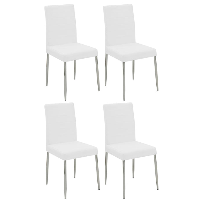 Maston Upholstered Dining Chairs White (Set of 4) - U&U Home Budget Furniture (Carteret, NJ)