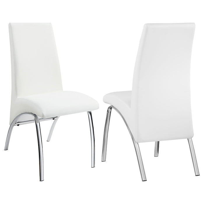 Bishop Upholstered Side Chairs White and Chrome (Set of 2) - U&U Home Budget Furniture (Carteret, NJ)