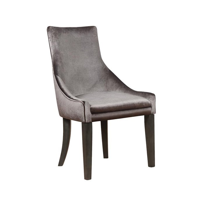 Phelps Upholstered Demi Wing Chairs Grey (Set of 2) - U&U Home Budget Furniture (Carteret, NJ)