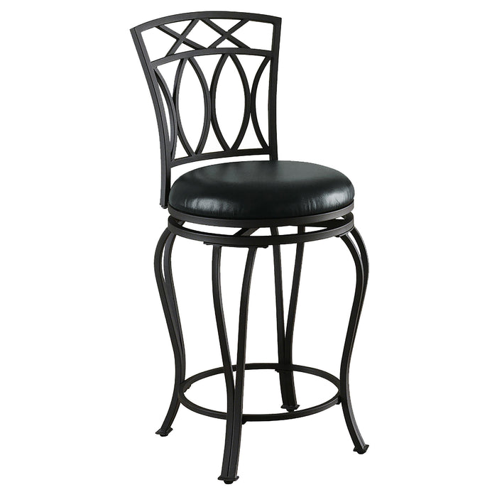 Adamsville Upholstered Swivel Counter Height Stool Black - U&U Home Budget Furniture (Carteret, NJ)
