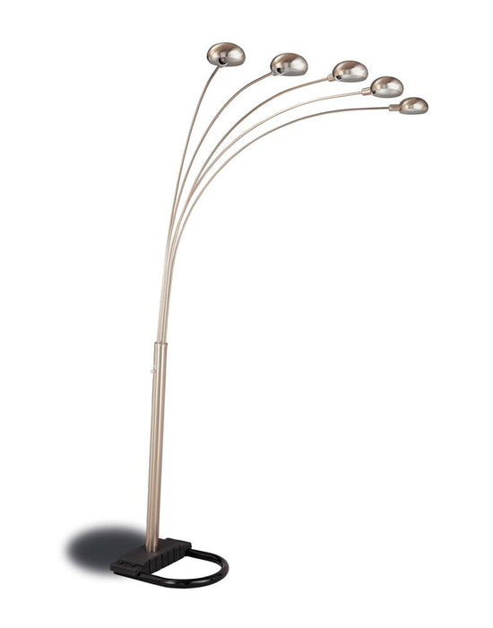 Kayd 5-light Floor Lamp with Curvy Dome Shades Chrome and Black - U&U Home Budget Furniture (Carteret, NJ)