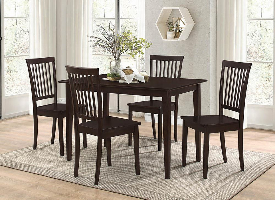 Gomez 5-piece Rectangular Dining Table Set Cappuccino - U&U Home Budget Furniture (Carteret, NJ)