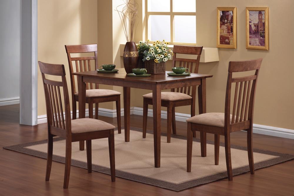 Robles 5-piece Dining Set Chestnut and Tan - U&U Home Budget Furniture (Carteret, NJ)