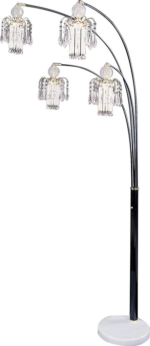 Maisel Floor Lamp with 4 Staggered Shades Black - U&U Home Budget Furniture (Carteret, NJ)