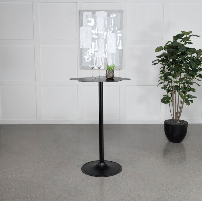 Keanu Pedestal Cloud-Shaped Top Bar Table Black - U&U Home Budget Furniture (Carteret, NJ)