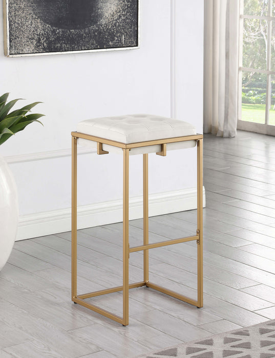 Nadia Square Padded Seat Bar Stool (Set of 2) - U&U Home Budget Furniture (Carteret, NJ)