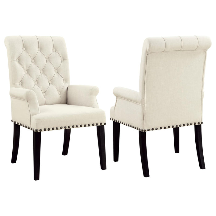 Alana Tufted Back Upholstered Arm Chair Beige - U&U Home Budget Furniture (Carteret, NJ)
