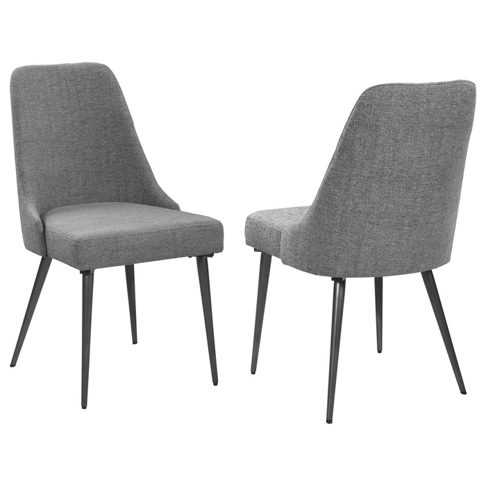 Alan Upholstered Dining Chairs Grey (Set of 2) - U&U Home Budget Furniture (Carteret, NJ)