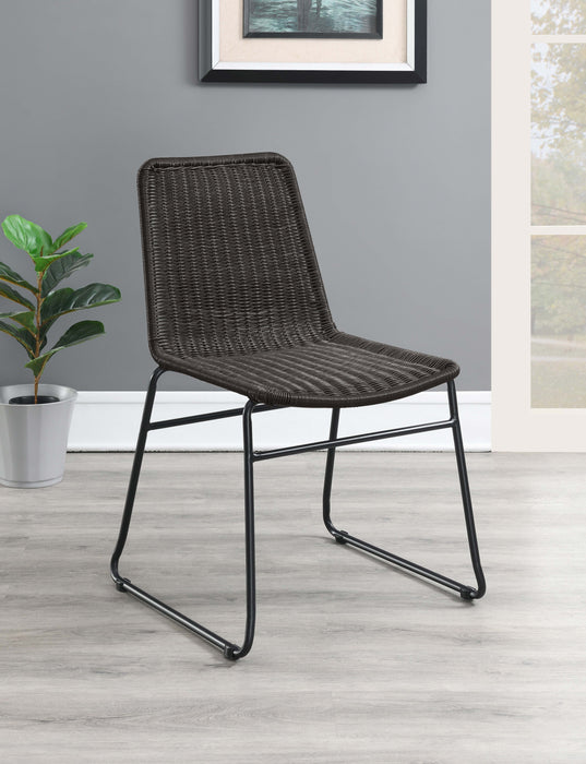 Dacy Upholstered Dining Chairs (Set of 2) Brown and Sandy Black - U&U Home Budget Furniture (Carteret, NJ)
