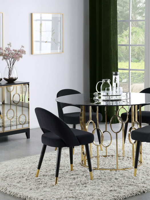 Lindsey Arched Back Upholstered Side Chairs Black (Set of 2) - U&U Home Budget Furniture (Carteret, NJ)