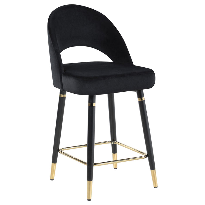 Lindsey Arched Back Upholstered Counter Height Stools Black (Set of 2) - U&U Home Budget Furniture (Carteret, NJ)