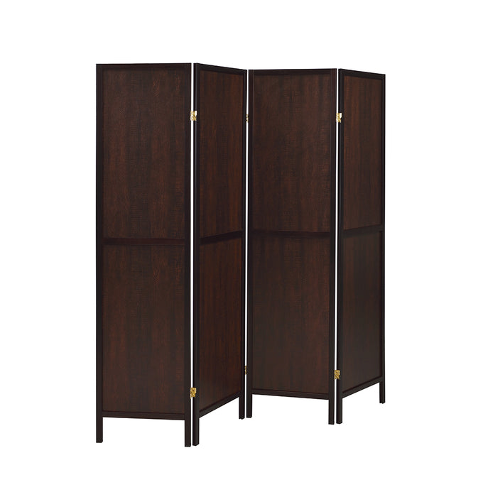 Deepika 4-panel Folding Screen Tobacco and Cappuccino - U&U Home Budget Furniture (Carteret, NJ)