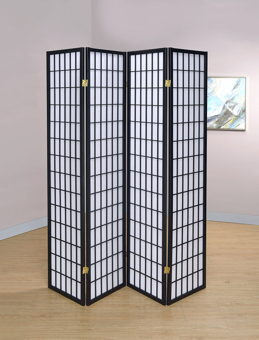 Roberto 4-panel Folding Screen Black and White - U&U Home Budget Furniture (Carteret, NJ)