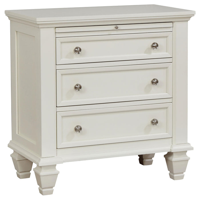 Sandy Beach 3-drawer Nightstand Cream White - U&U Home Budget Furniture (Carteret, NJ)
