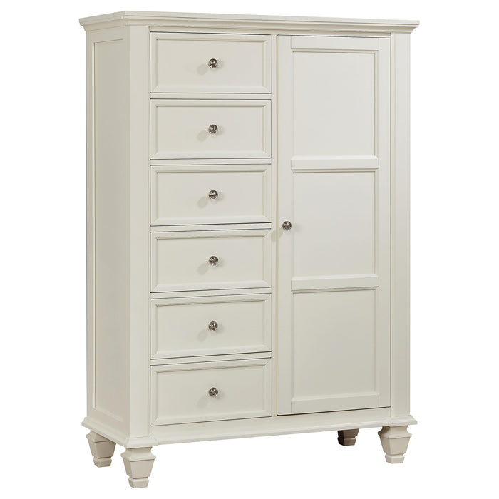 Sandy Beach 8-drawer Door Chest Storage Cream White - U&U Home Budget Furniture (Carteret, NJ)