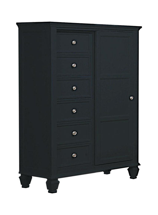 Sandy Beach Door Chest with Concealed Storage Black - U&U Home Budget Furniture (Carteret, NJ)