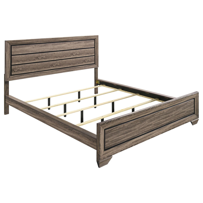 Kauffman California King, E.king, & Queen Panel Bed Washed Taupe - U&U Home Budget Furniture (Carteret, NJ)