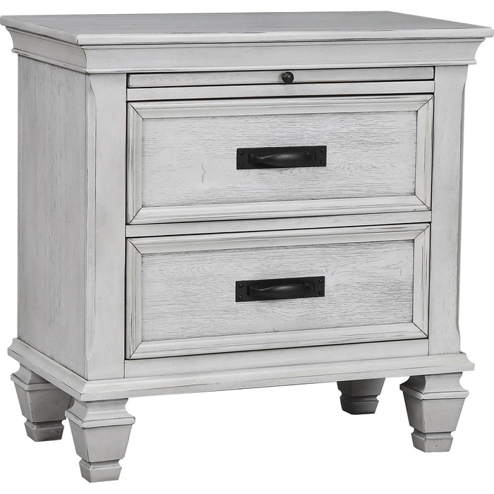 Franco 2-drawer Nightstand Antique White - U&U Home Budget Furniture (Carteret, NJ)