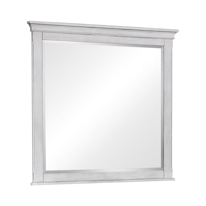 Franco Rectangular Dresser Mirror Antique White - U&U Home Budget Furniture (Carteret, NJ)