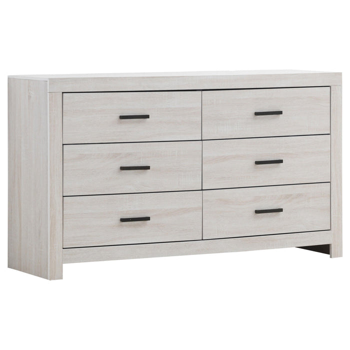 Brantford 6-drawer Dresser Coastal White - U&U Home Budget Furniture (Carteret, NJ)