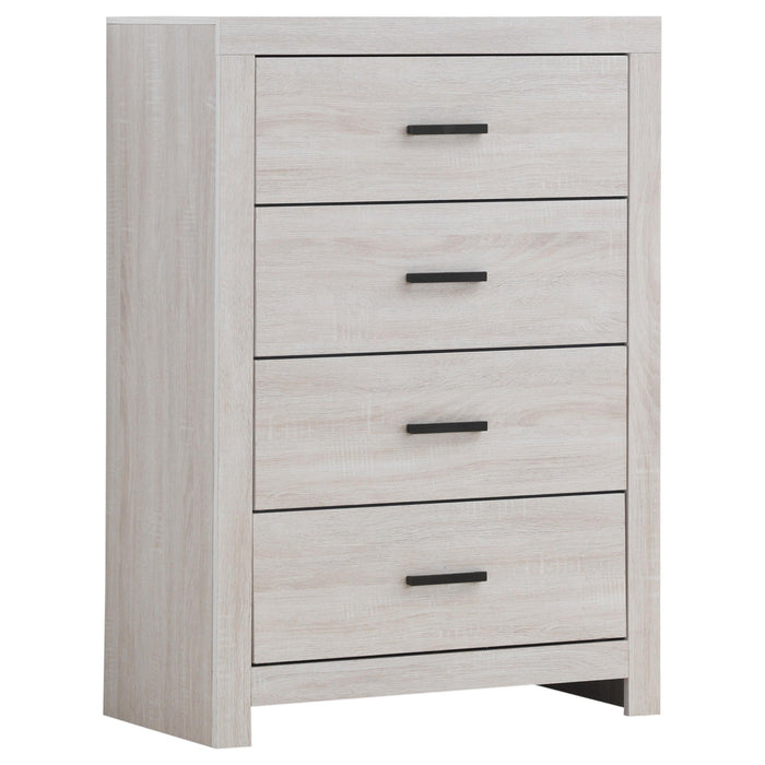 Brantford 4-drawer Chest Coastal White - U&U Home Budget Furniture (Carteret, NJ)