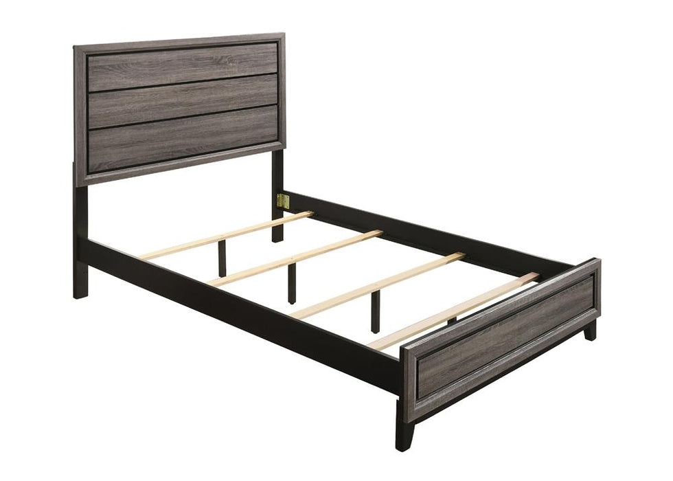 Watson Full & Twin Panel Bed Grey Oak - U&U Home Budget Furniture (Carteret, NJ)
