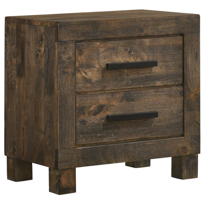 Woodmont 2-drawer Nightstand Rustic Golden Brown - U&U Home Budget Furniture (Carteret, NJ)